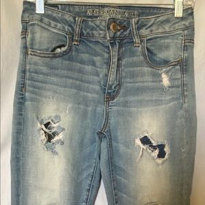 American Eagle distressed jeggings